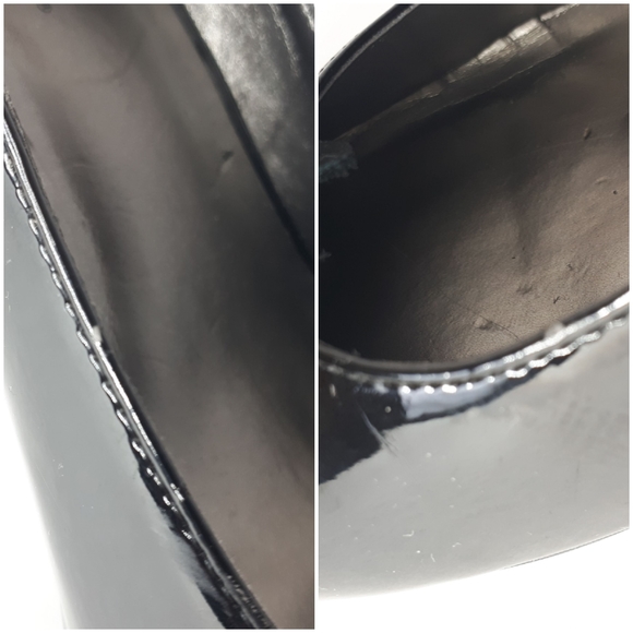 La Diva Chunky Heel 3D Flower Toe Black Patent 8 - Picture 9 of 13